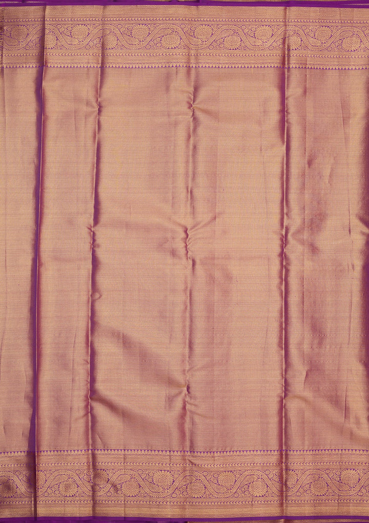Peach Zariwork Pure Silk Saree-Koskii