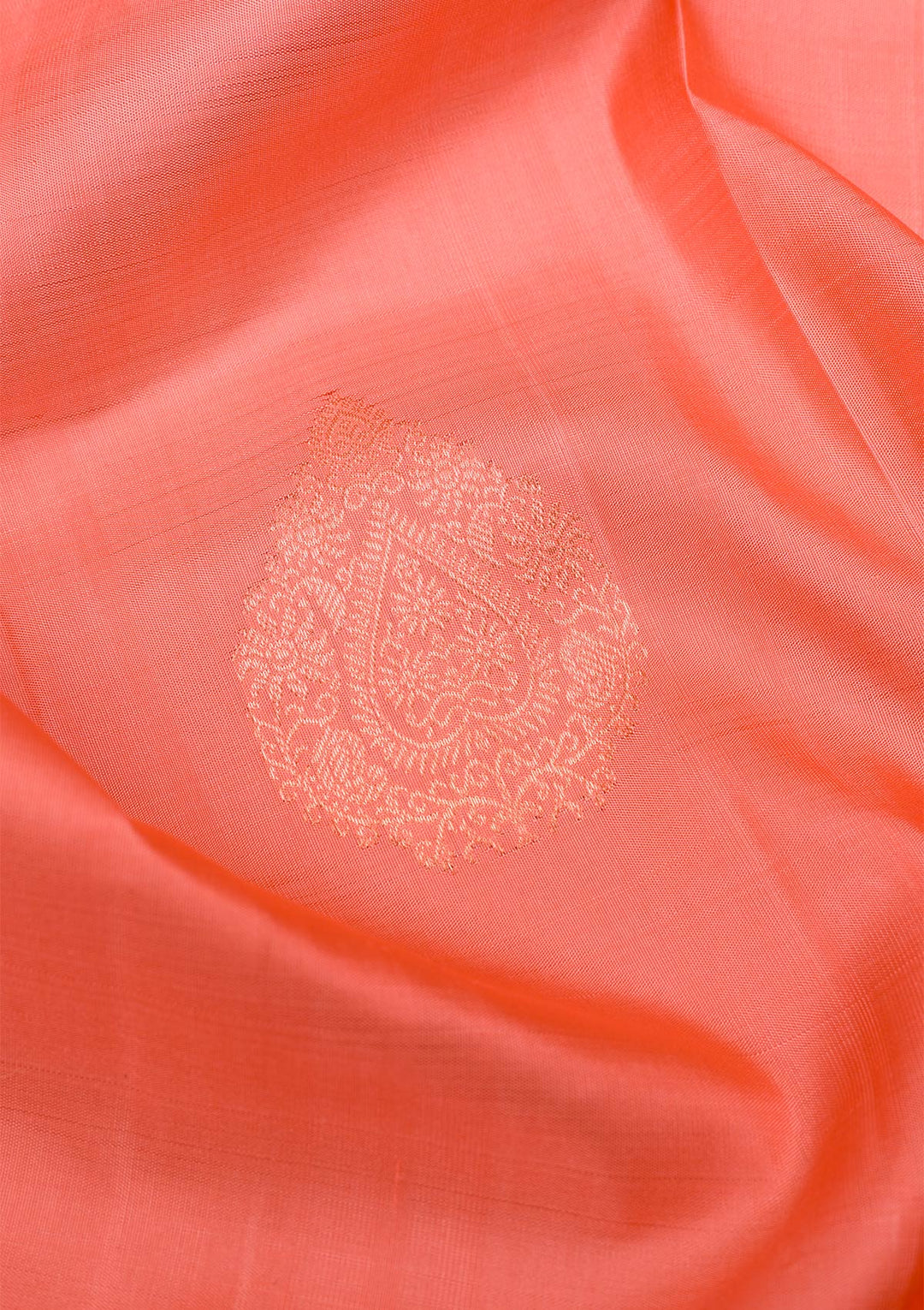 Peach Gold Zariwork Pure Silk Saree - Koskii
