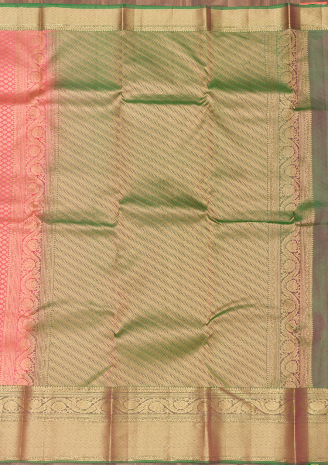 Peach Zariwork Pure Silk Saree-Koskii