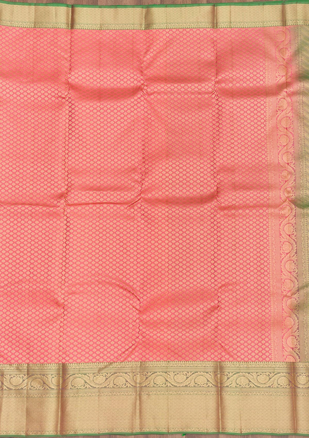 Peach Zariwork Pure Silk Saree-Koskii
