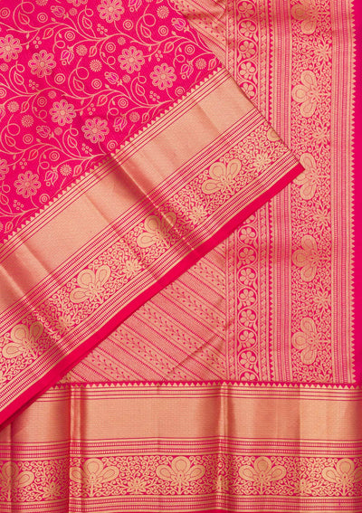 Peach Zariwork Pure Silk Saree-Koskii