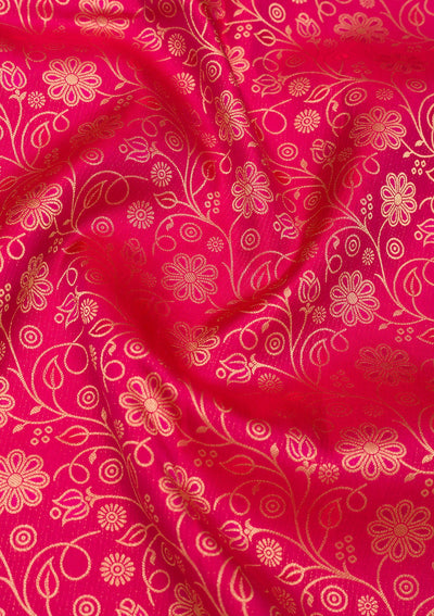 Peach Zariwork Pure Silk Saree-Koskii