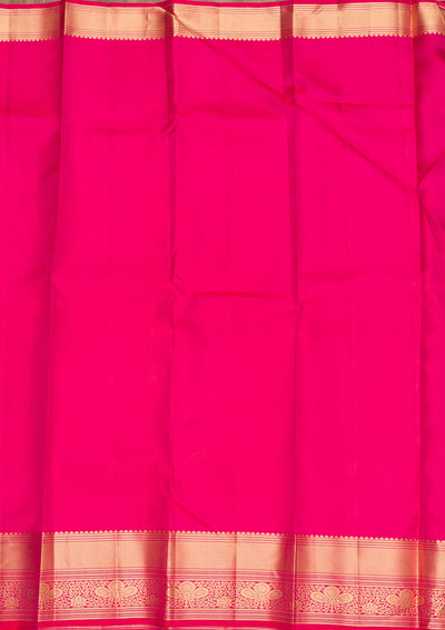 Rani Pink Zariwork Pure Silk Saree-Koskii