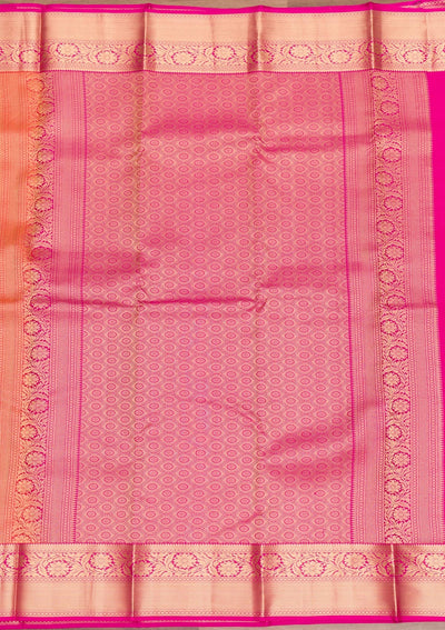 Peach Zariwork Pure Silk Saree-Koskii