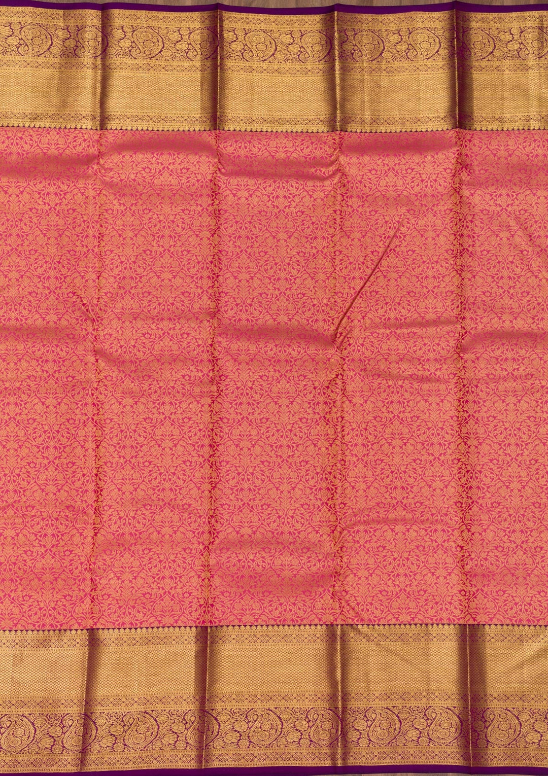 Peach Zariwork Pure Silk Saree-Koskii