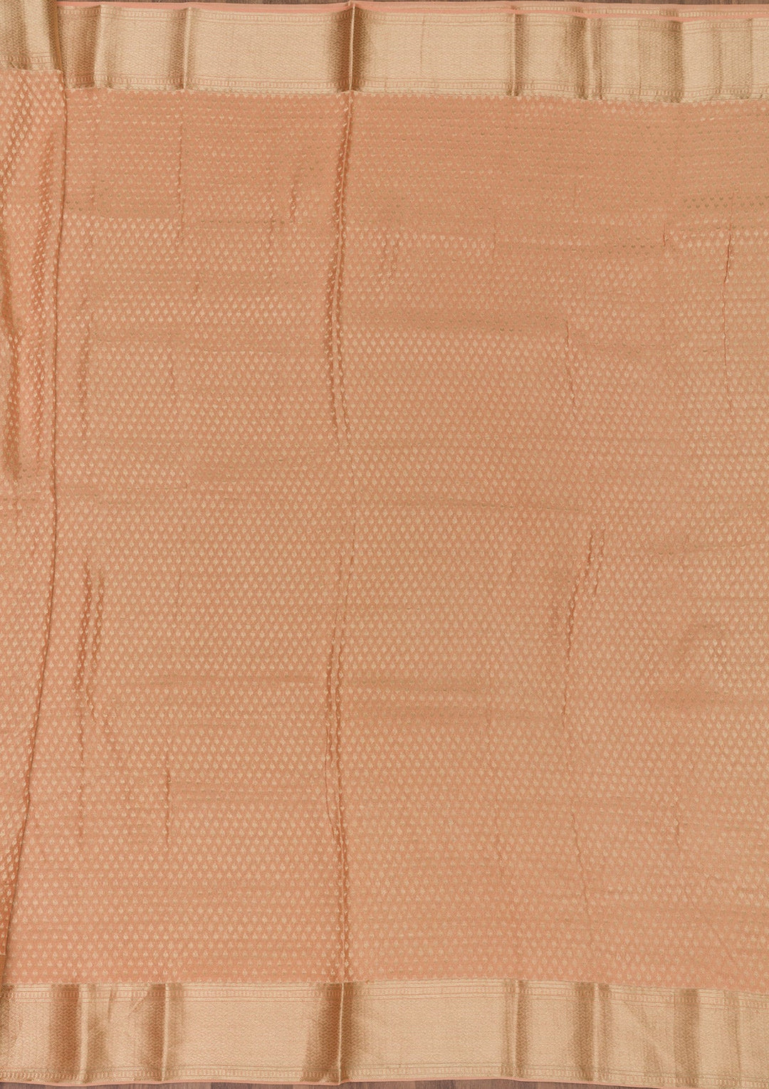 Peach Zariwork Pure Silk Saree-Koskii
