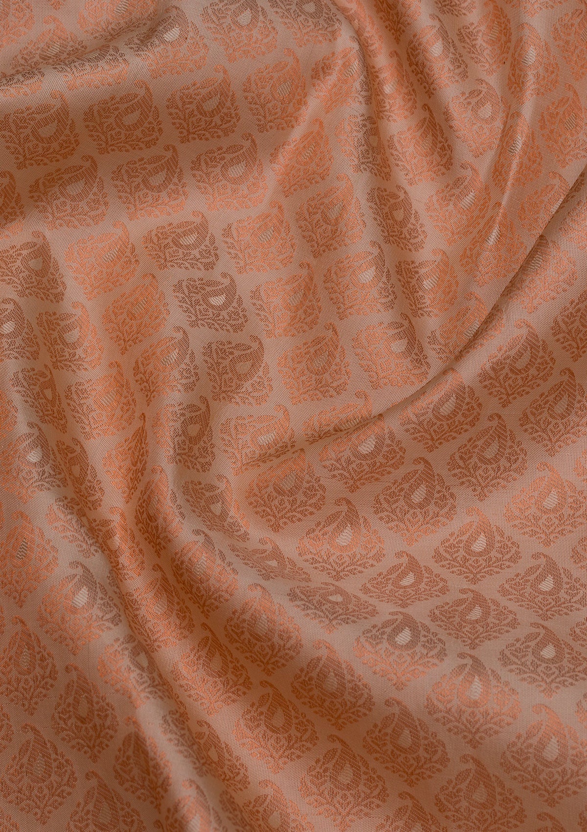 Peach Zariwork Pure Silk Saree-Koskii