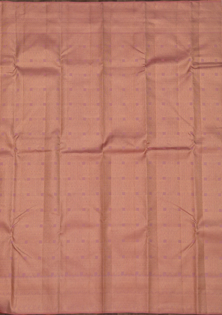 Peach Zariwork Pure Silk Saree-Koskii