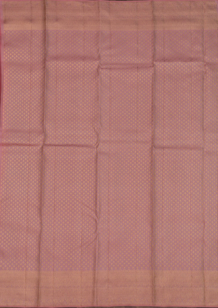 Peach Zariwork Pure Silk Saree-Koskii