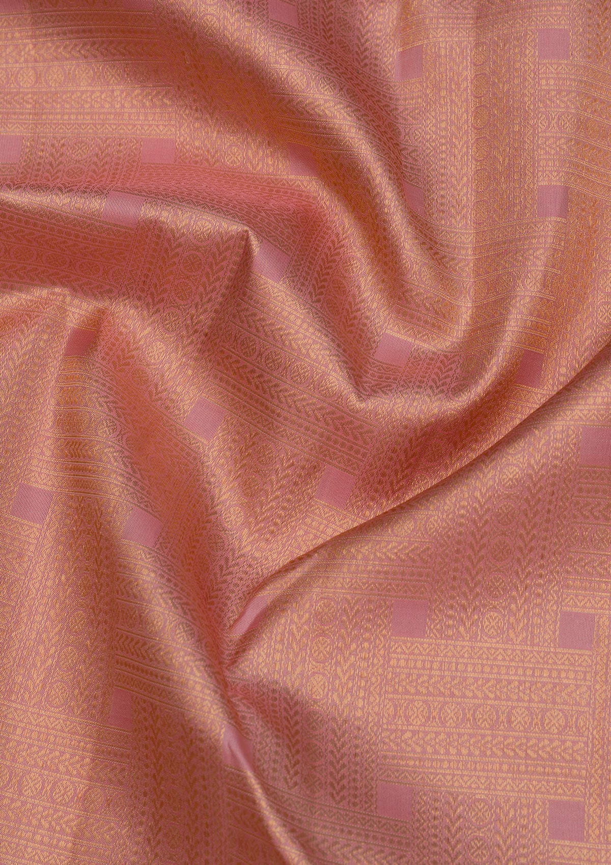 Peach Zariwork Pure Silk Saree-Koskii