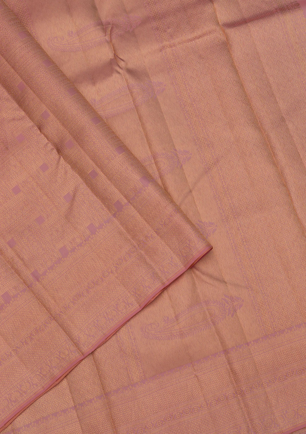 Peach Zariwork Pure Silk Saree-Koskii