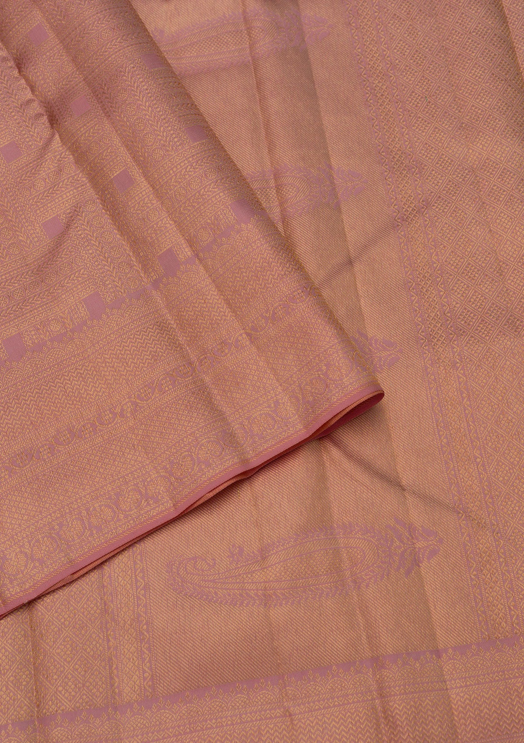 Peach Zariwork Pure Silk Saree-Koskii