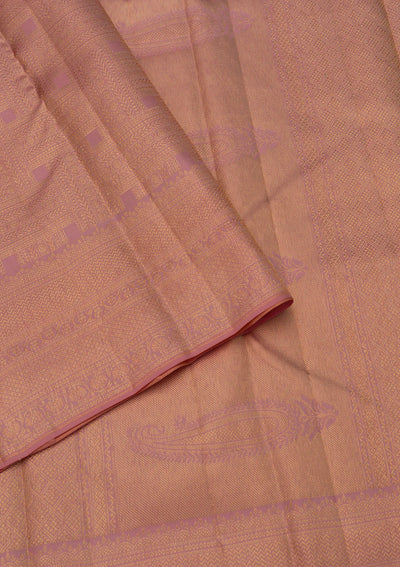 Peach Zariwork Pure Silk Saree-Koskii