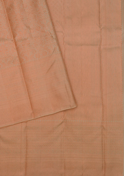 Peach Zariwork Pure Silk Saree-Koskii