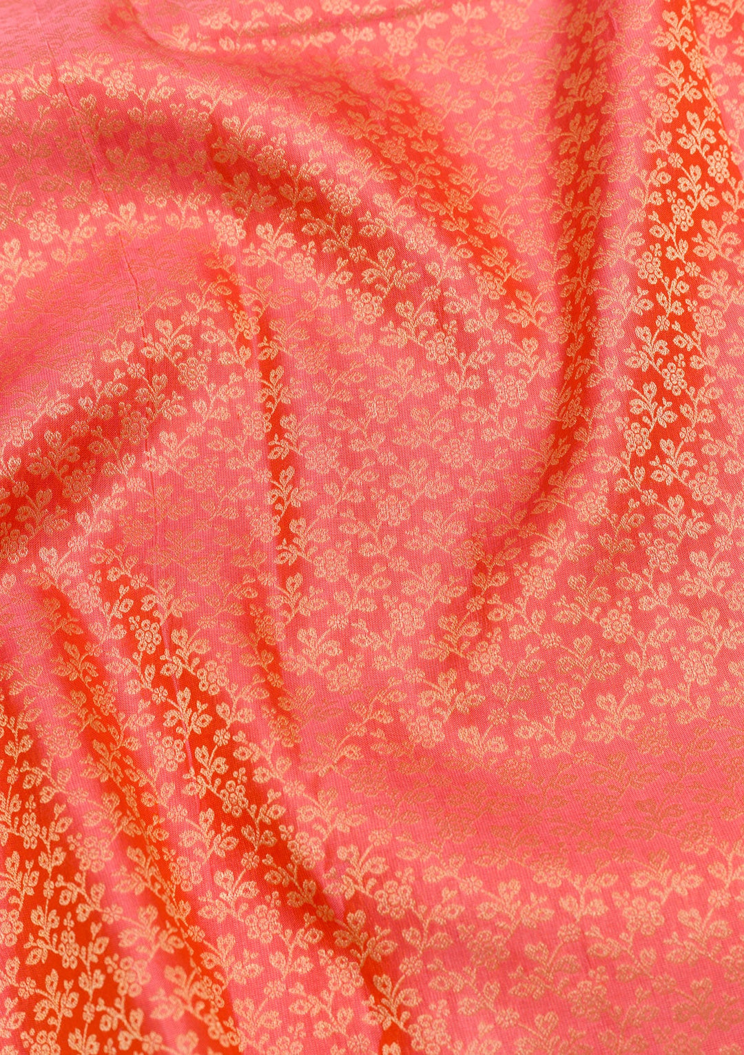 Peach Zariwork Pure Silk Saree-Koskii