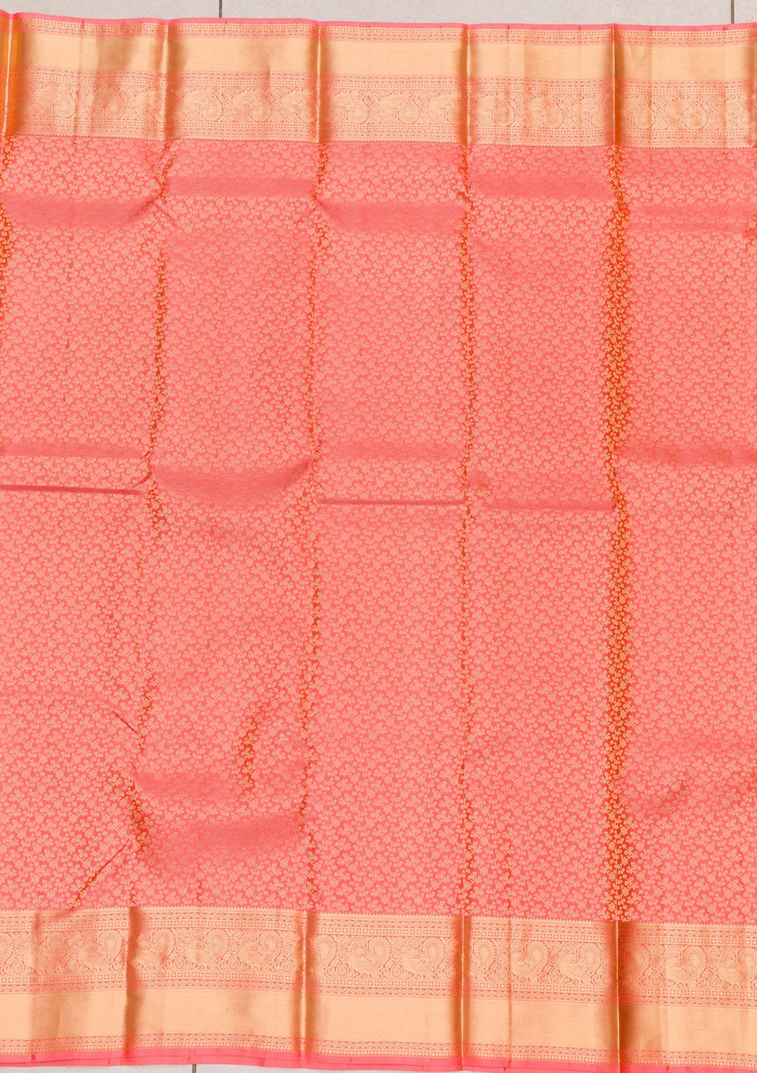 Peach Zariwork Pure Silk Saree-Koskii
