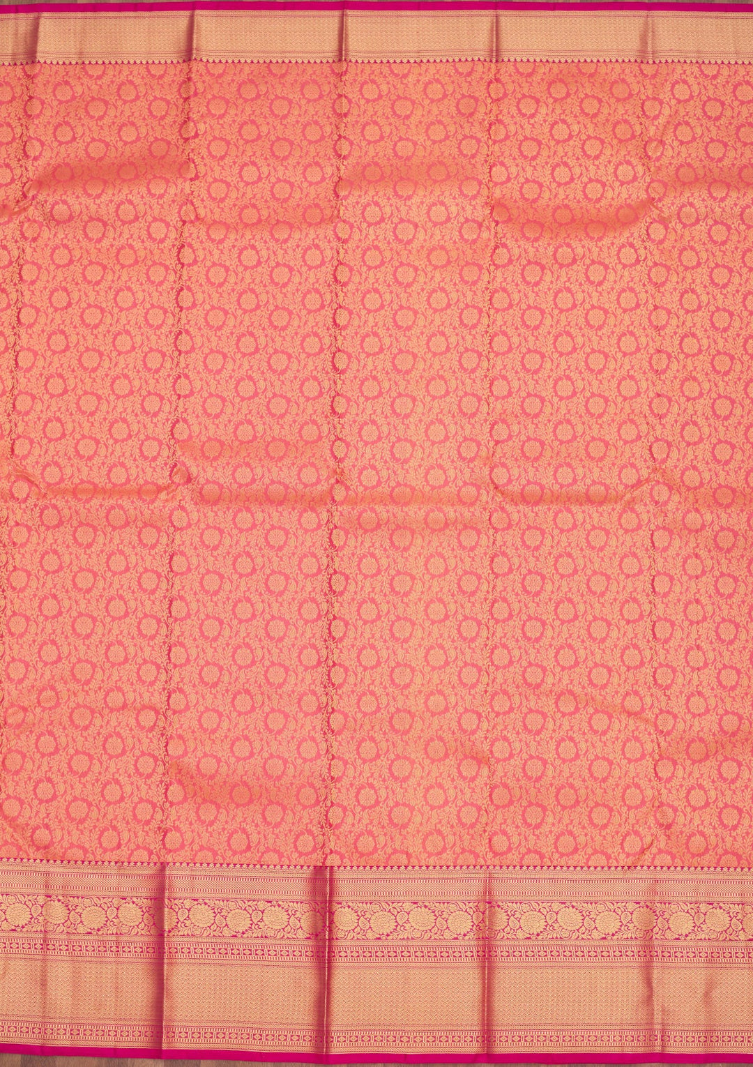 Peach Zariwork Pure Silk Saree