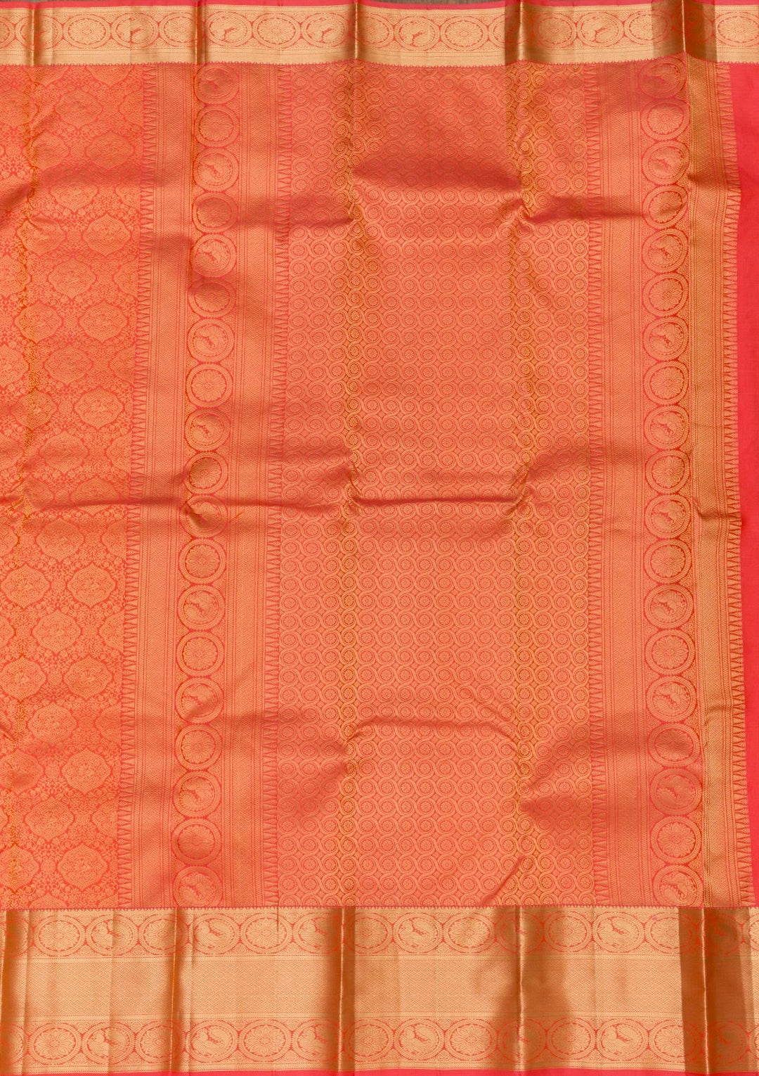 Peach Zariwork Pure Silk Saree-Koskii