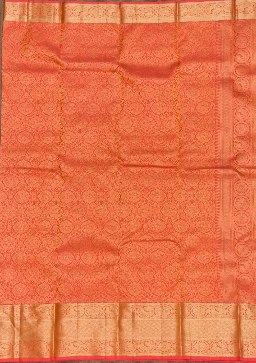 Peach Zariwork Pure Silk Saree-Koskii