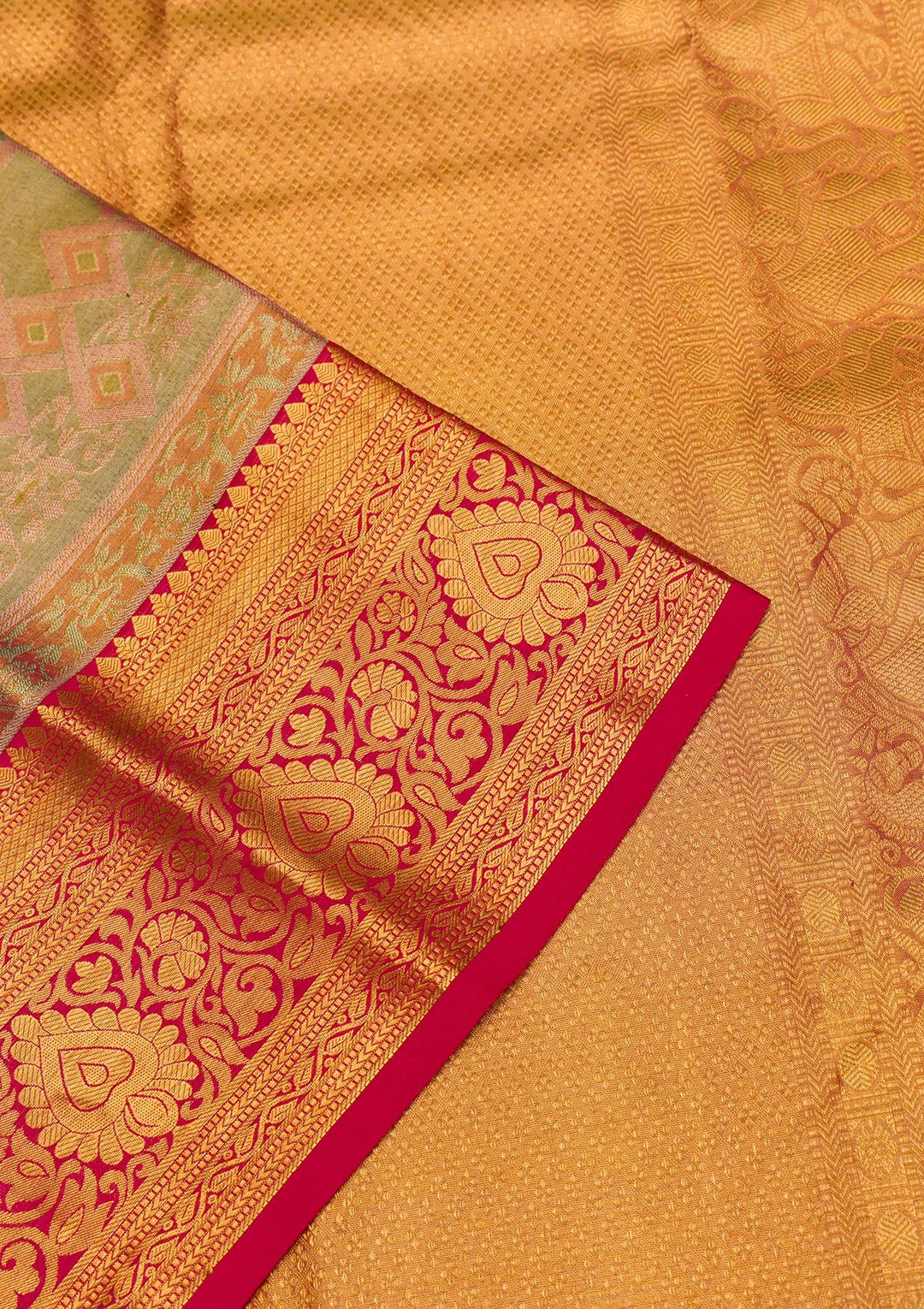 Peach Zariwork Pure Silk Saree-Koskii