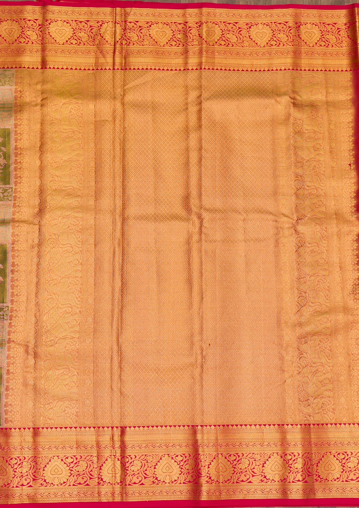 Peach Zariwork Pure Silk Saree-Koskii