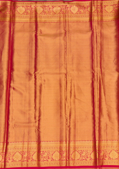 Peach Zariwork Pure Silk Saree-Koskii