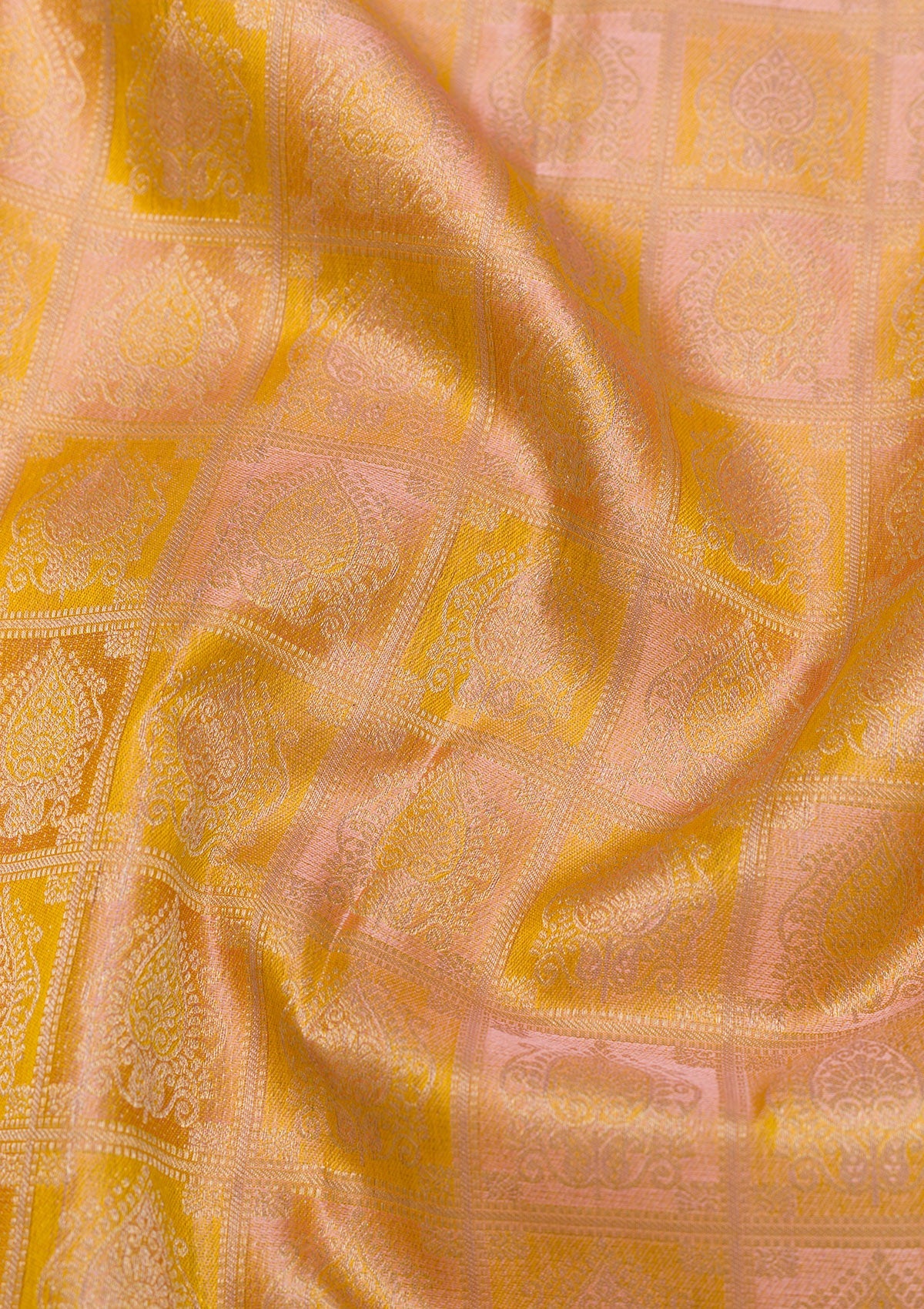 Peach Zariwork Pure Silk Saree-Koskii