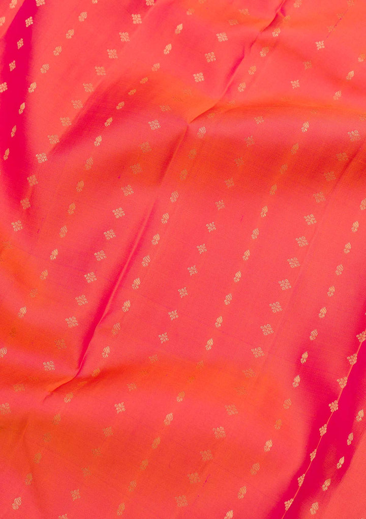 Peach Zariwork Pure Silk Saree-Koskii