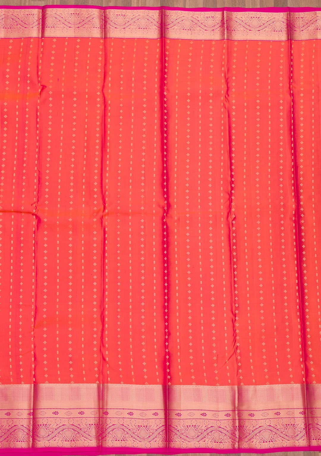 Peach Zariwork Pure Silk Saree-Koskii