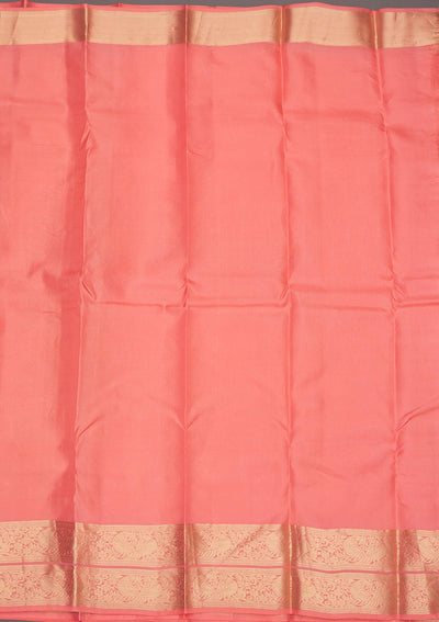 Peach Zariwork Pure Silk Saree-Koskii