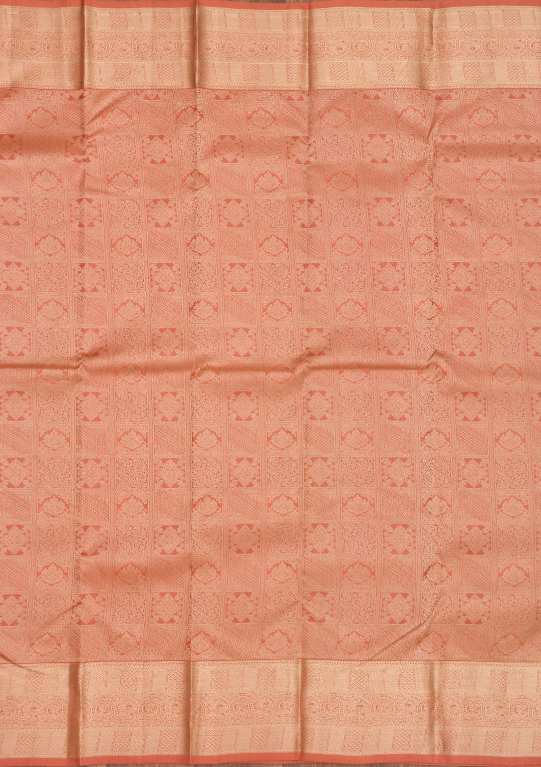 Peach Zariwork Pure Silk Saree-Koskii