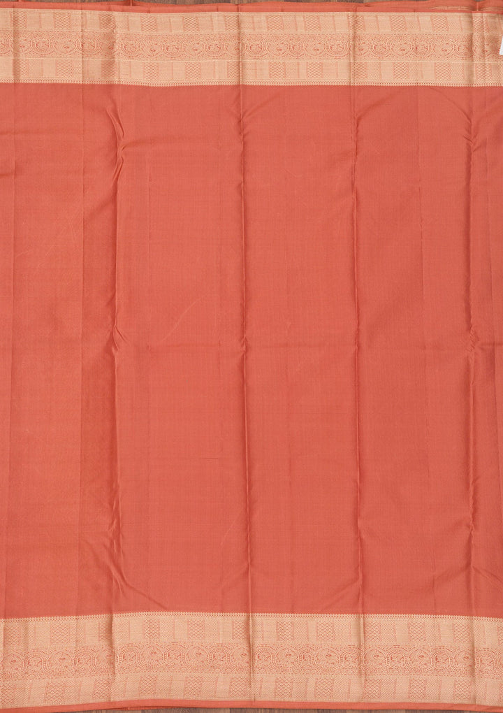 Peach Zariwork Pure Silk Saree-Koskii