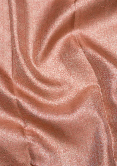 Peach Zariwork Pure Silk Saree-Koskii