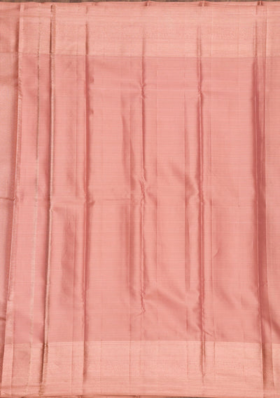 Peach Zariwork Pure Silk Saree-Koskii