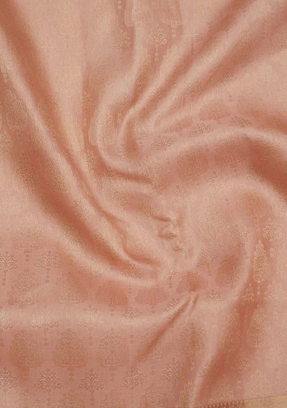 Peach Zariwork Pure Silk Saree-Koskii