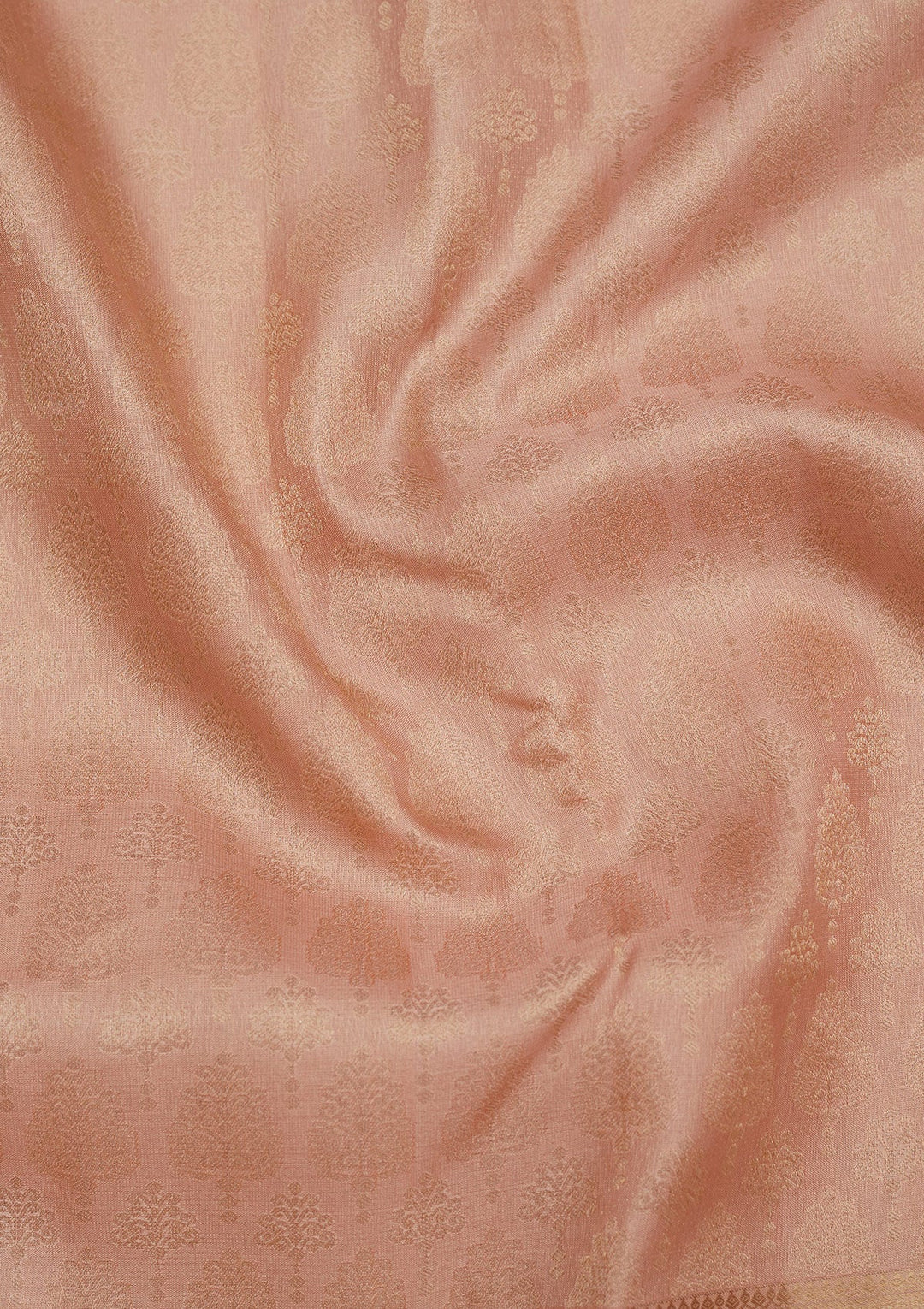 Peach Zariwork Pure Silk Saree-Koskii