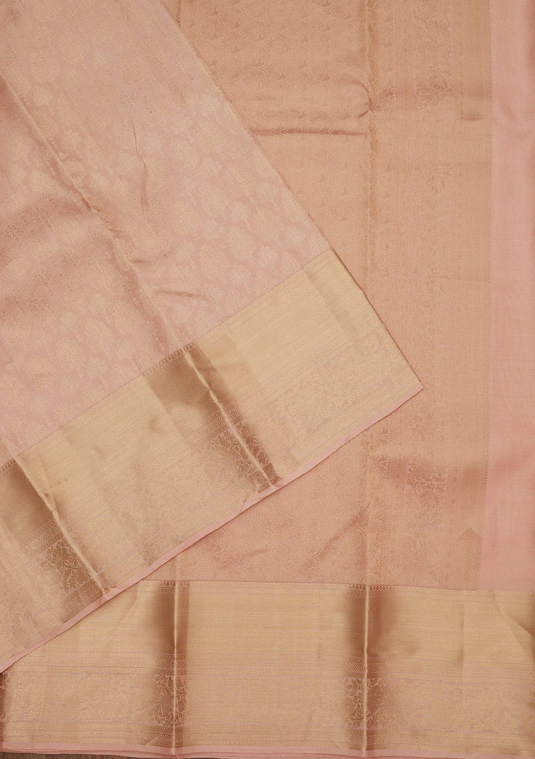 Peach Zariwork Pure Silk Saree-Koskii