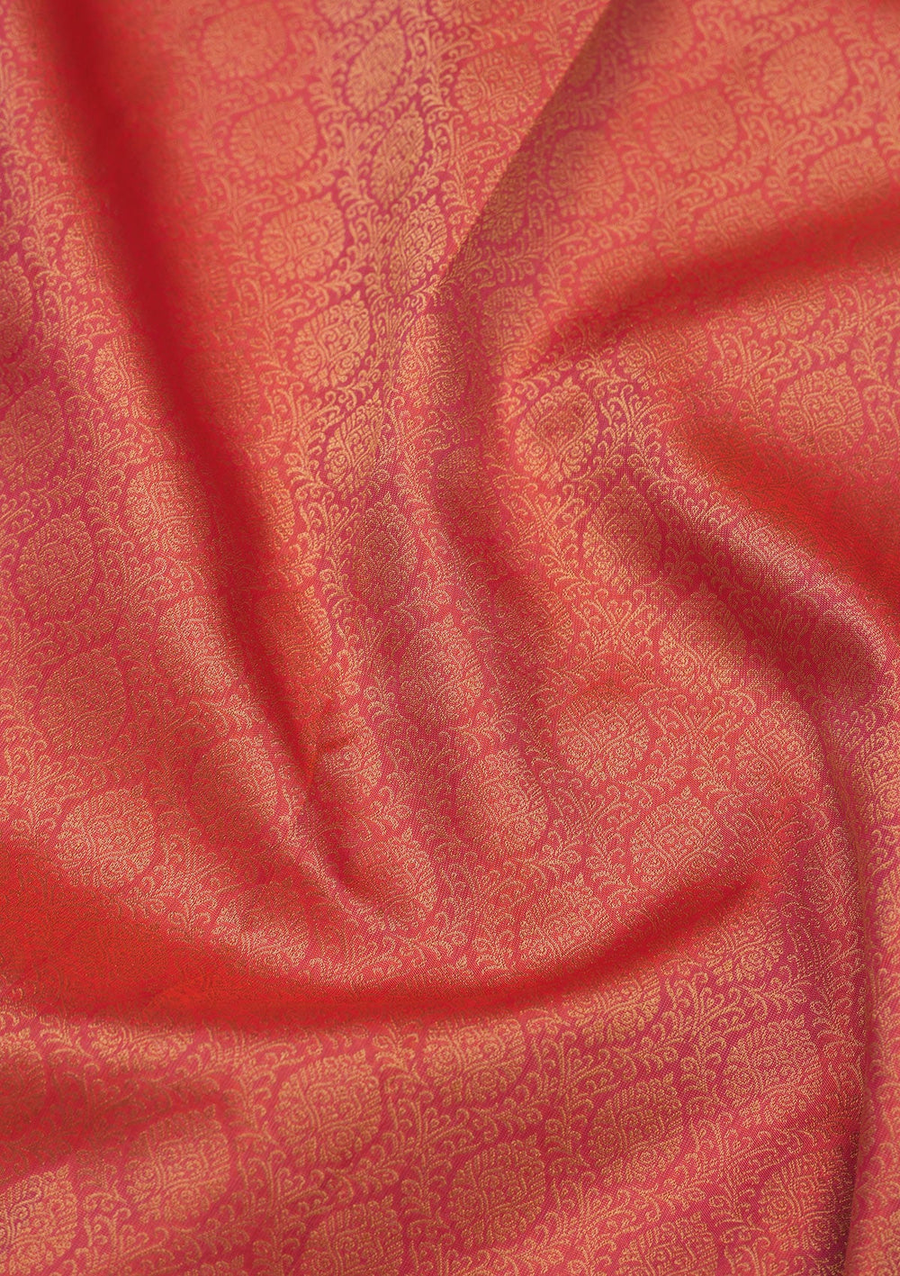 Peach Zariwork Pure Silk Saree-Koskii