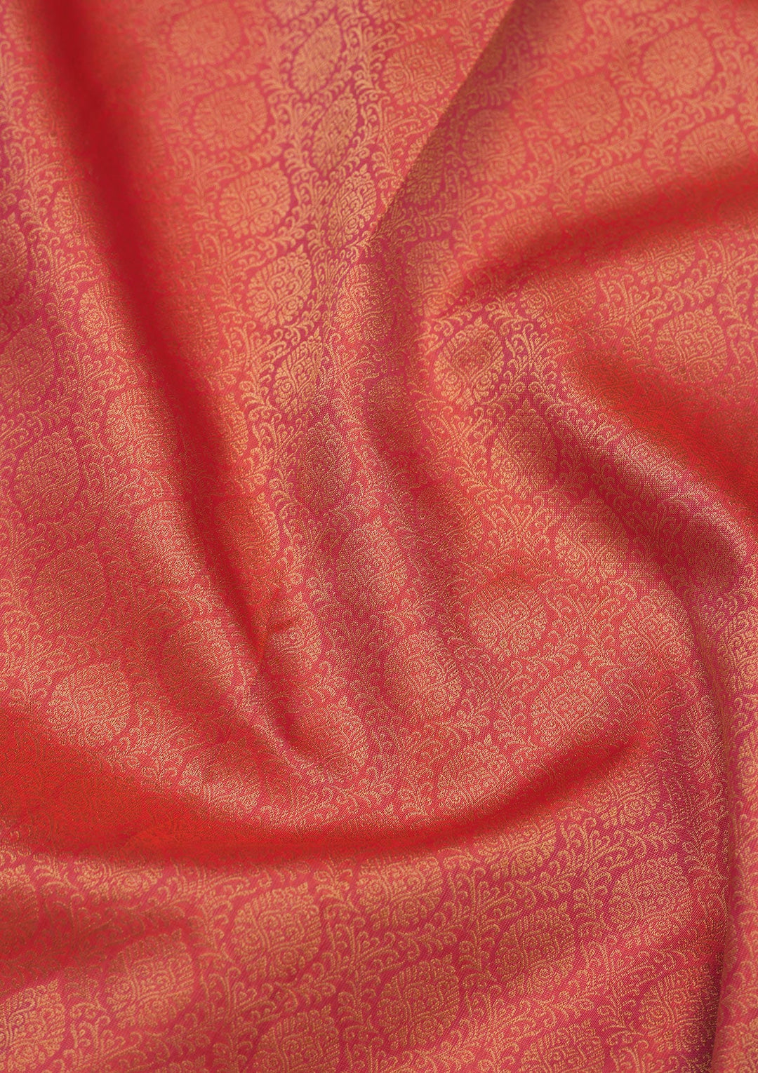 Peach Zariwork Pure Silk Saree-Koskii
