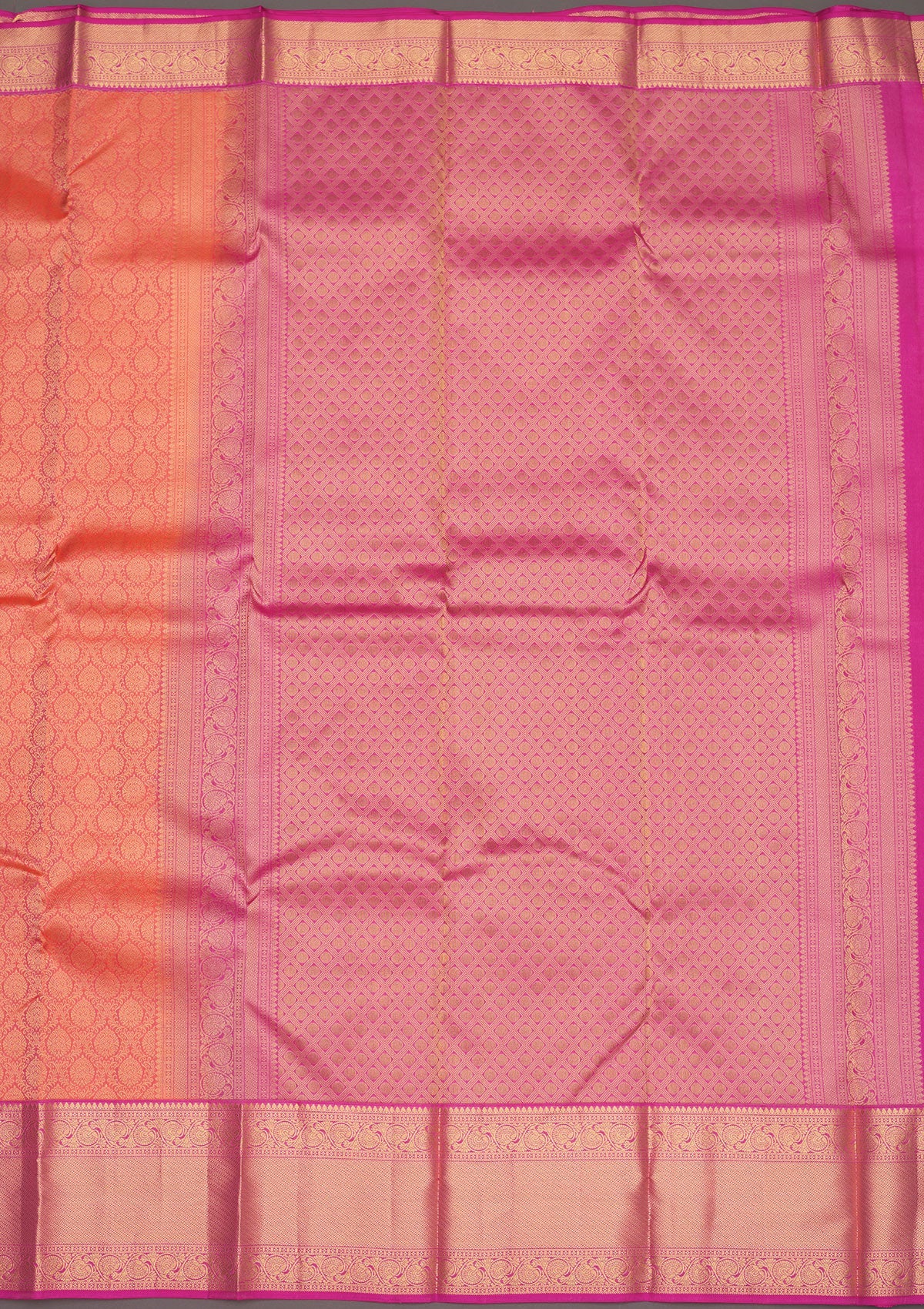 Peach Zariwork Pure Silk Saree-Koskii