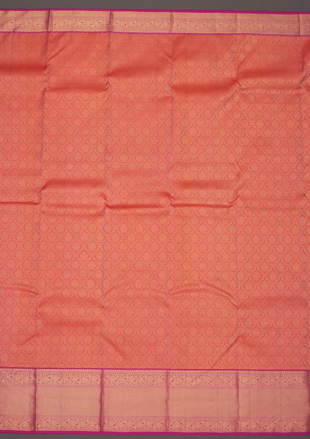 Peach Zariwork Pure Silk Saree-Koskii