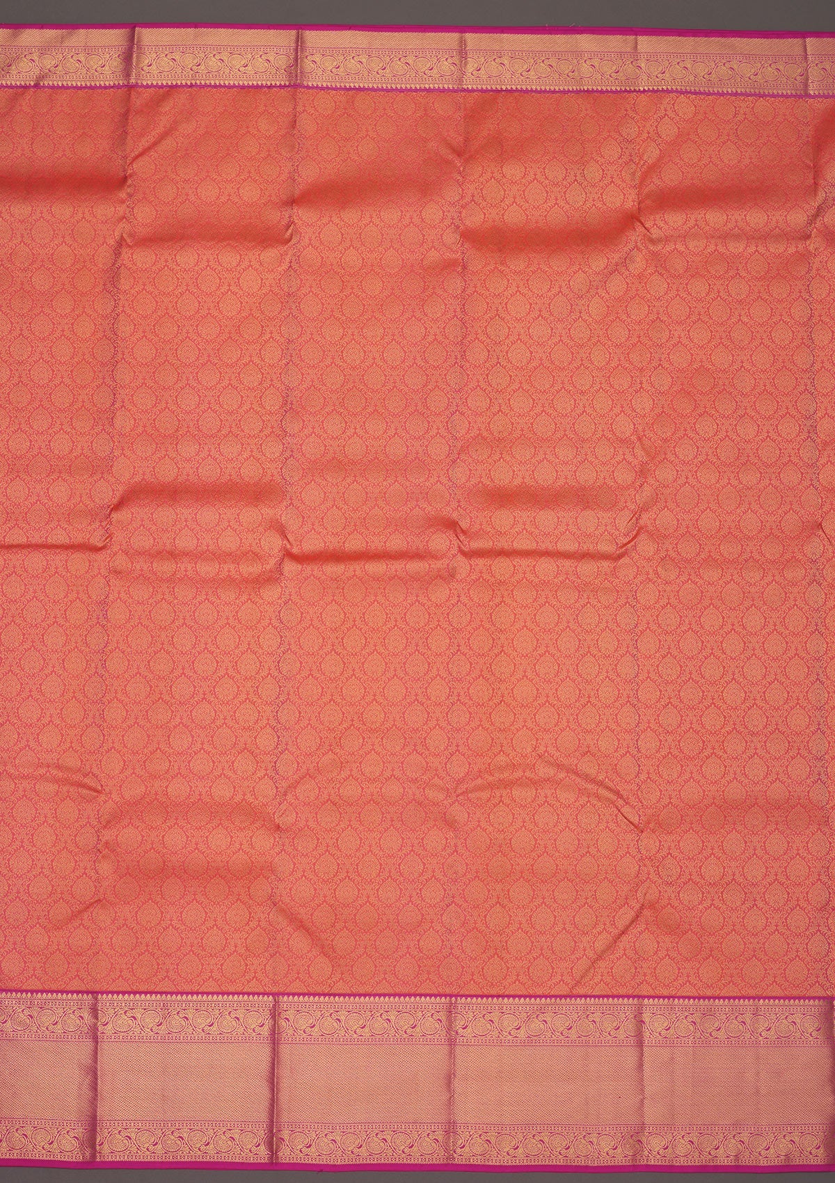 Peach Zariwork Pure Silk Saree-Koskii