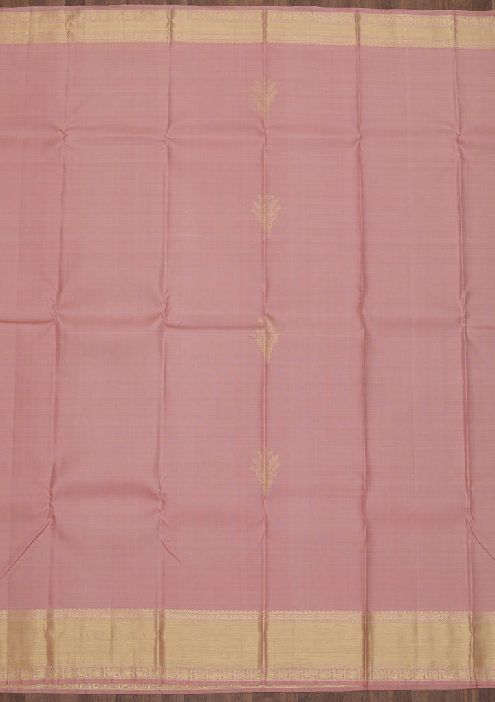 Peach Zariwork Pure Silk Saree-Koskii