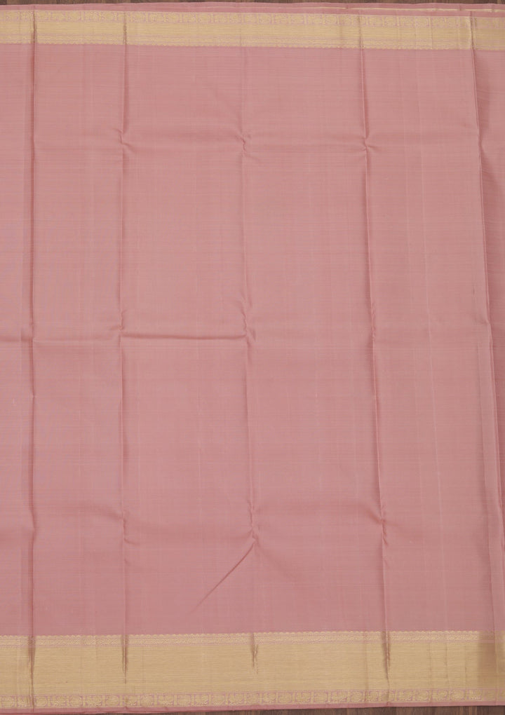 Peach Zariwork Pure Silk Saree-Koskii