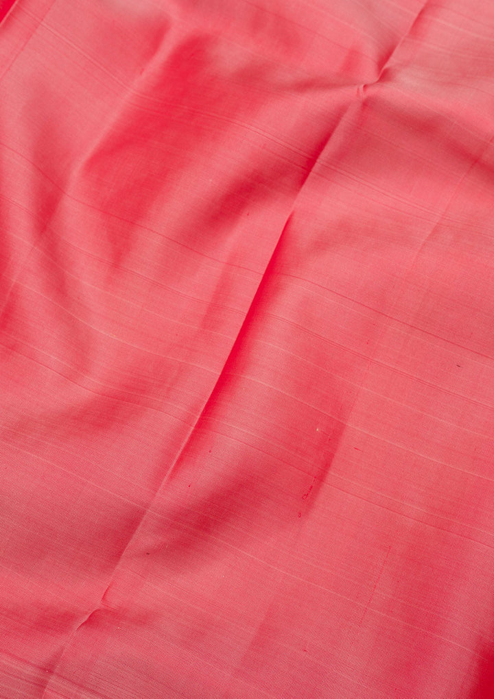 Peach Zariwork Pure Silk Saree-Koskii