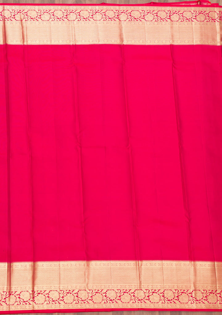 Peach Zariwork Pure Silk Saree-Koskii