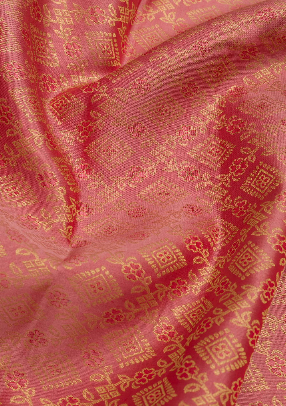 Peach Zariwork Pure Silk Saree-Koskii