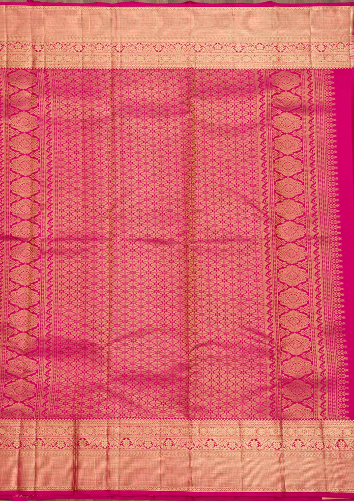 Peach Zariwork Pure Silk Saree-Koskii