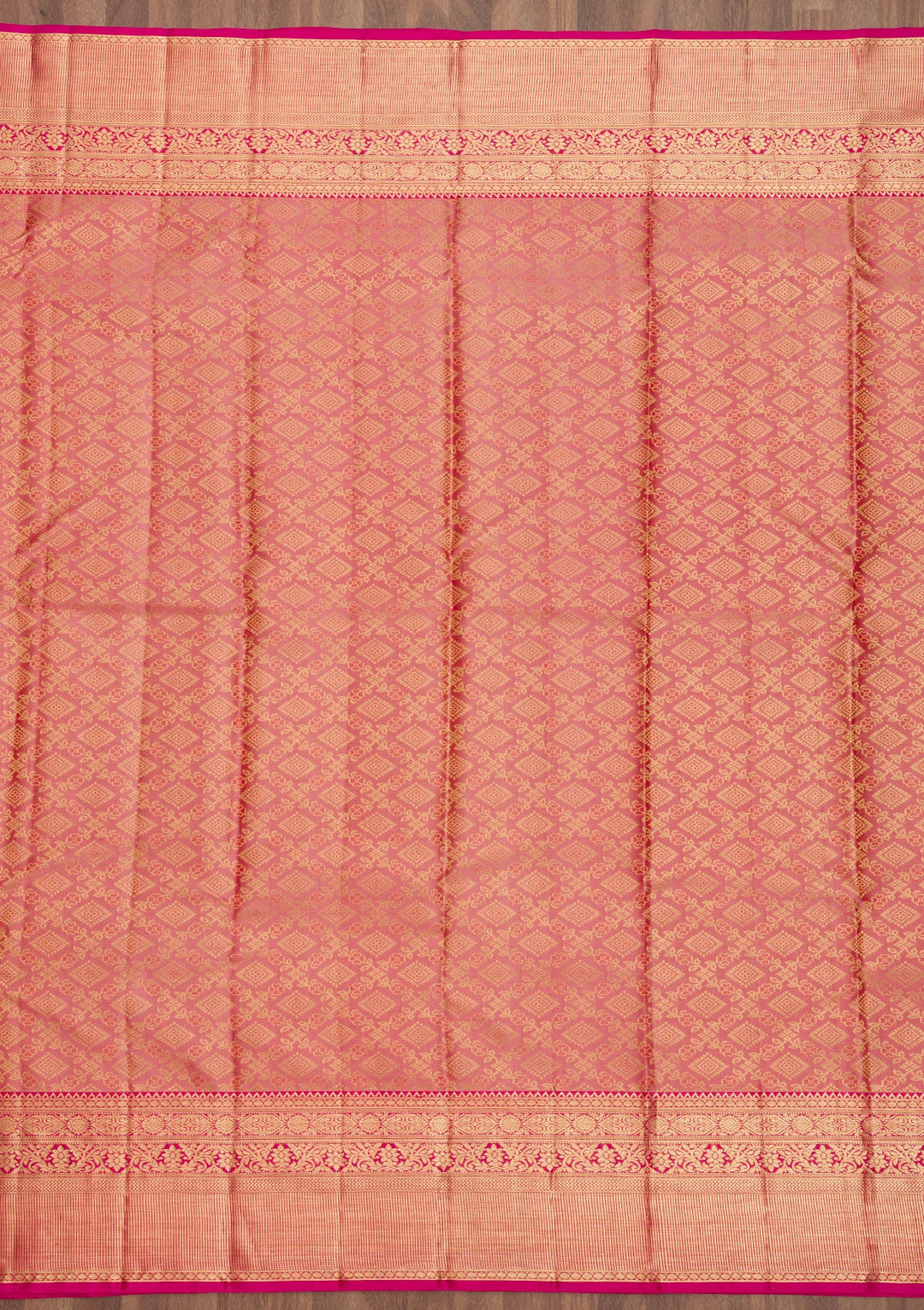 Peach Zariwork Pure Silk Saree-Koskii