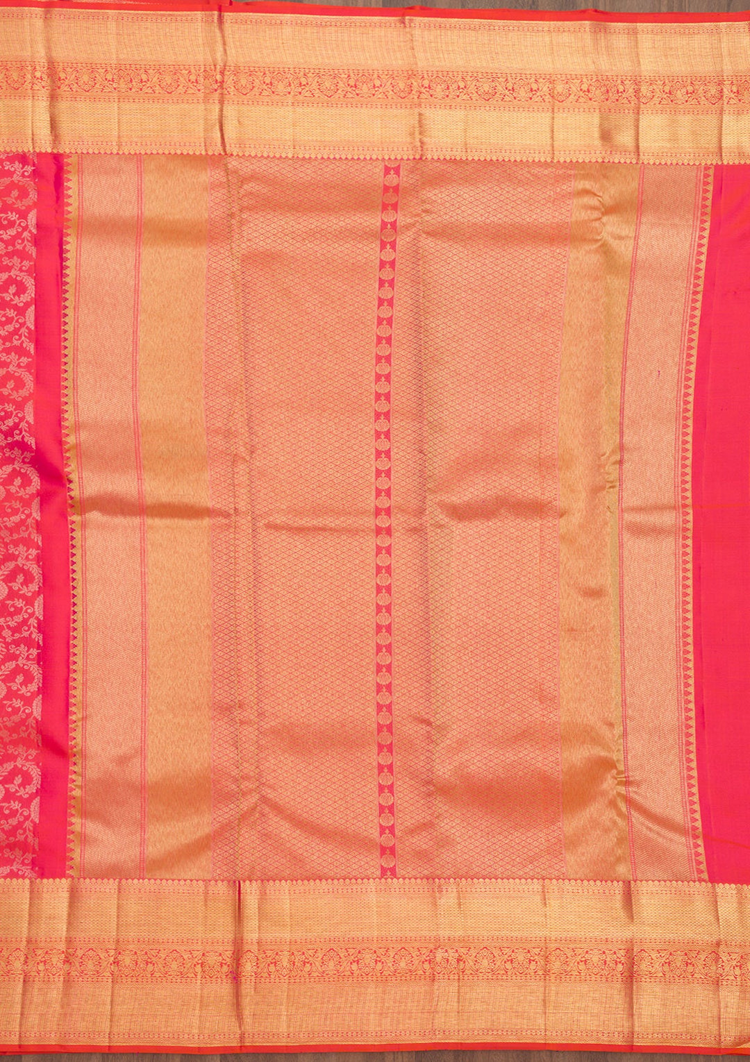 Peach Zariwork Pure Silk Saree-Koskii